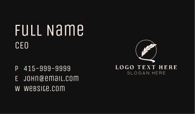 Creative Feather Quill Pen Business Card Image Preview