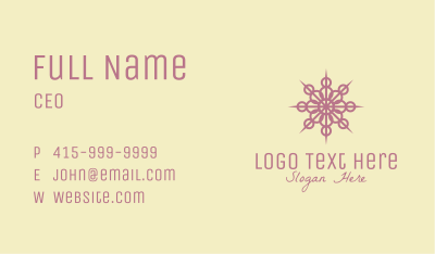 Purple Intricate Snowflake Decor Business Card Image Preview