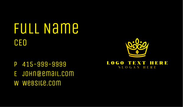 Royal Crown Monarchy  Business Card Design Image Preview