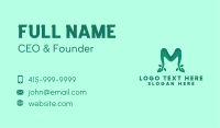 Green Letter M Leaves Business Card Image Preview