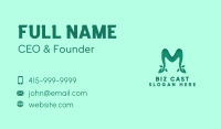 Green Letter M Leaves Business Card Image Preview