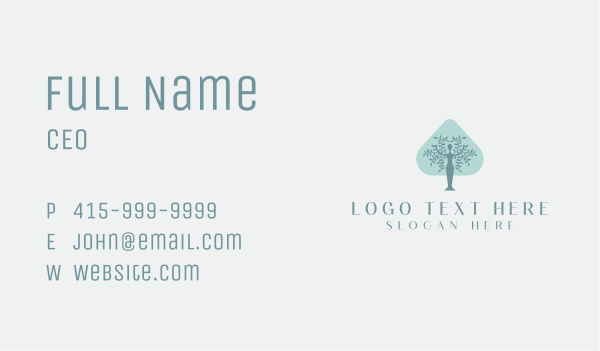 Spade Woman Tree Business Card Design Image Preview