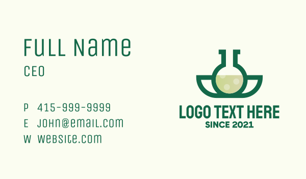 Organic Flask Chemistry Business Card Design Image Preview