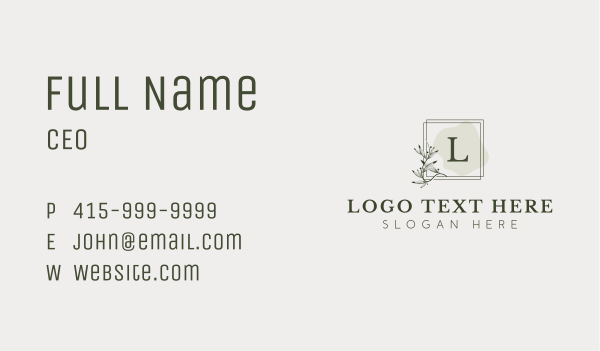 Elegant Leaf Fragrance Business Card Design Image Preview