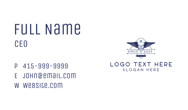 Medical Caduceus Wings Business Card Design Image Preview