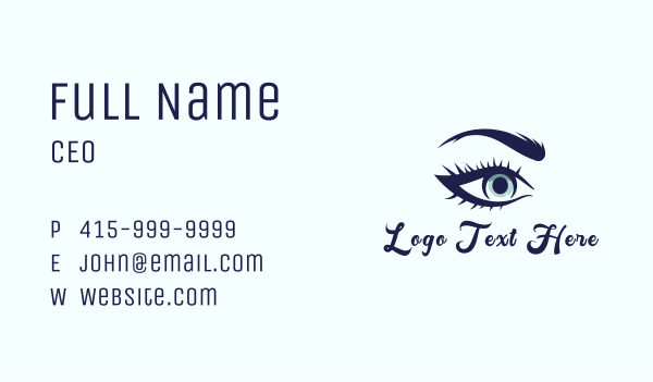 Blue Eyelash Beautician Business Card Design Image Preview