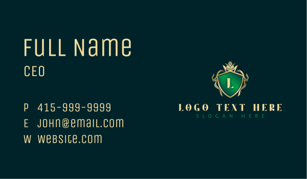 Crown Floral Crest Business Card Design Image Preview