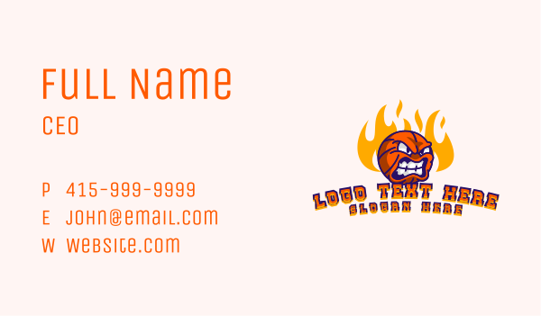 Fire Basketball League Business Card Design Image Preview