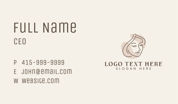 Beauty Woman Facial Business Card Design Image Preview