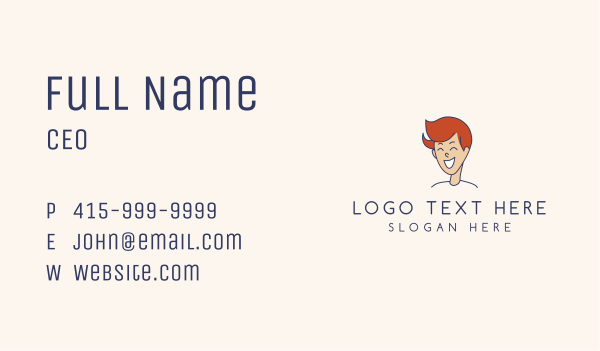Happy Teenage Boy Business Card Design Image Preview