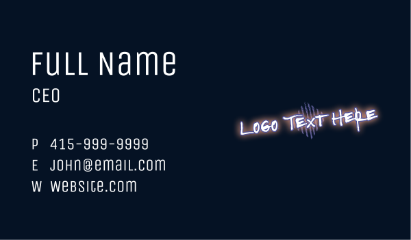 Neon Graffiti Wordmark Business Card Design Image Preview