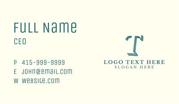 Generic Green Letter T Business Card Design Image Preview