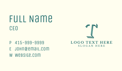 Generic Green Letter T Business Card Image Preview