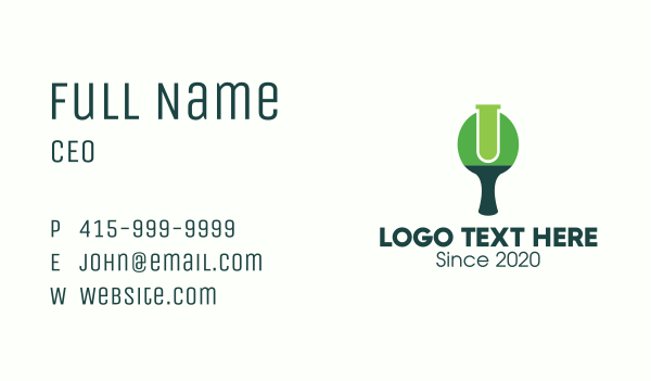 Green Table Tennis Paddle Lab Business Card Design Image Preview