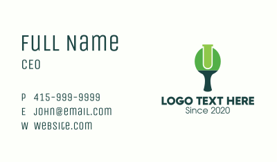 Green Table Tennis Paddle Lab Business Card Image Preview