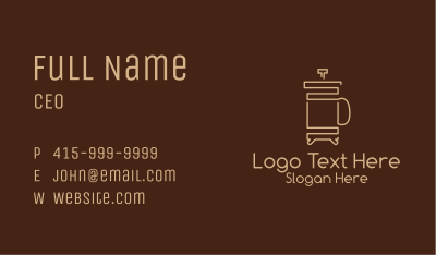 Minimalist French Press Business Card Image Preview