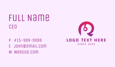 Purple Gradient Streaming Letter R Business Card Image Preview