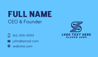 Blue Tech Letter S Business Card Preview