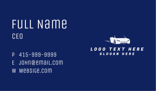 Convertible Fast Car Business Card Design Image Preview
