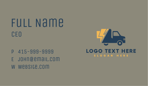Fast Courier Truck Business Card Design Image Preview