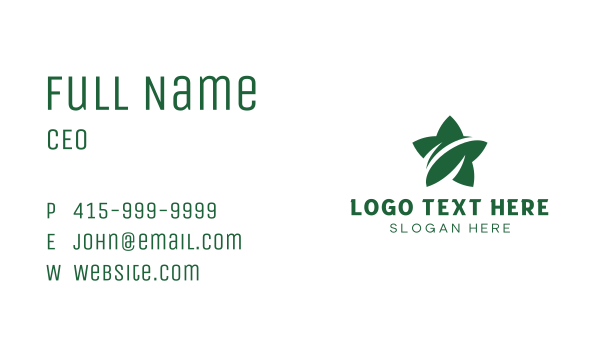 Green Star Leaf Business Card Design Image Preview