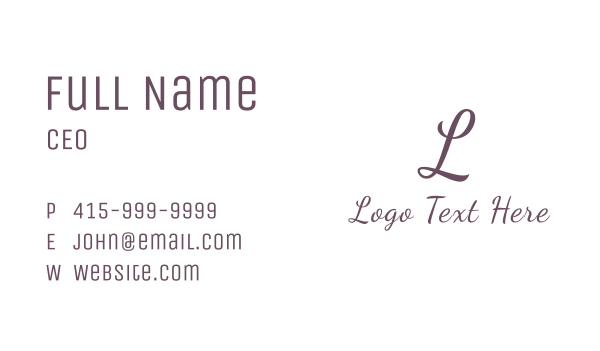 Handwritten Letter Business Business Card Design Image Preview