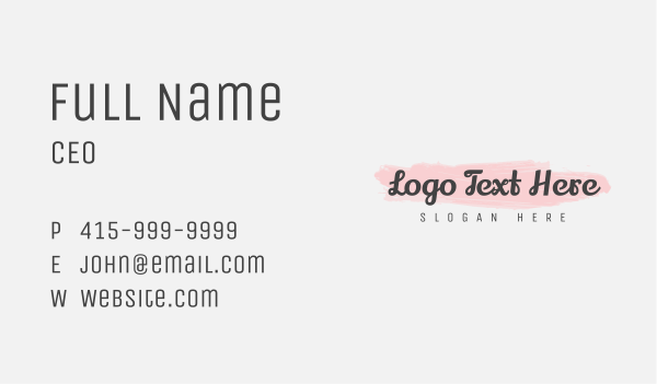 Pretty Pastel Wordmark Business Card Design Image Preview