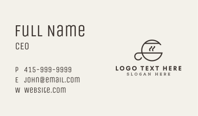 Coffee Monoline Letter C Business Card Image Preview