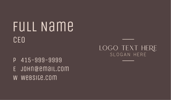Elegant Luxury Wordmark Business Card Design Image Preview
