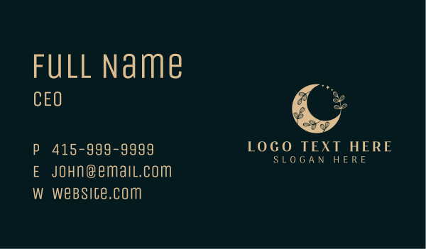 Holistic Organic Moon Business Card Design Image Preview