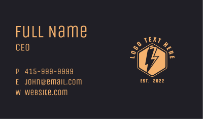 Electric Company Thunder Bolt Business Card Image Preview