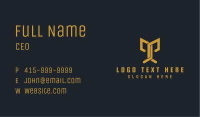 Gold Premium Letter T Business Card Image Preview