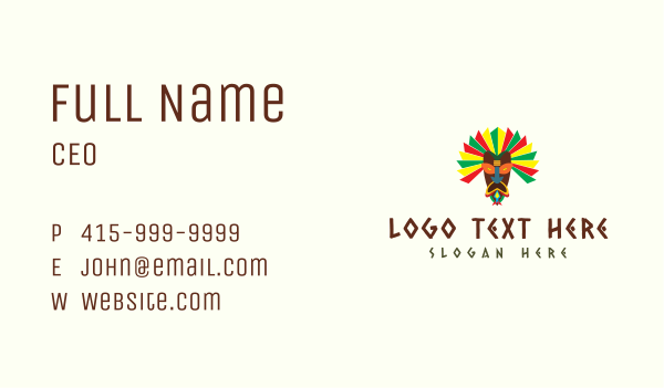 Colorful Tribal Mask  Business Card Design Image Preview
