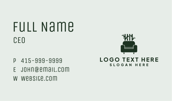 Bamboo Armchair Furniture Business Card Design Image Preview