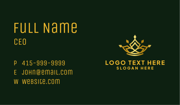 Golden Royal Crown Business Card Design Image Preview