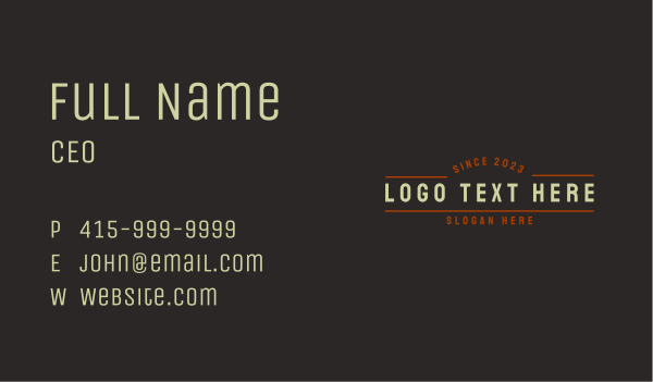Vintage Business Wordmark Business Card Design Image Preview