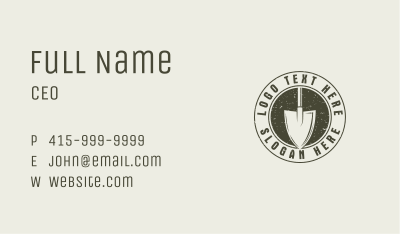 Rustic Garden Shovel Business Card Image Preview