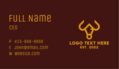 Golden Bull Animal Business Card Image Preview