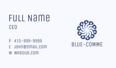 Abstract Blue Flower Swirl Business Card Image Preview