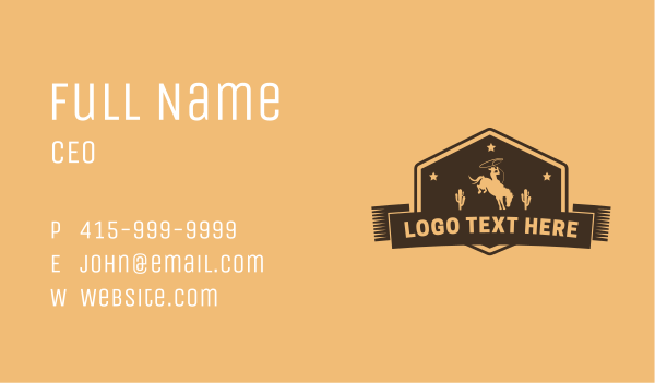 Western Cowboy Horse Business Card Design Image Preview