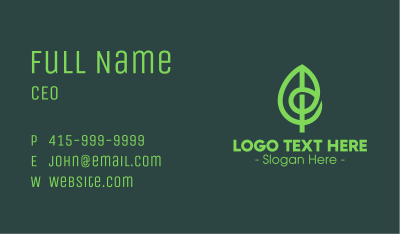 Modern Eco Green Leaf Business Card Image Preview