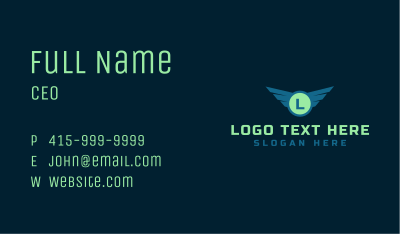 Winged Badge Letter Business Card Image Preview