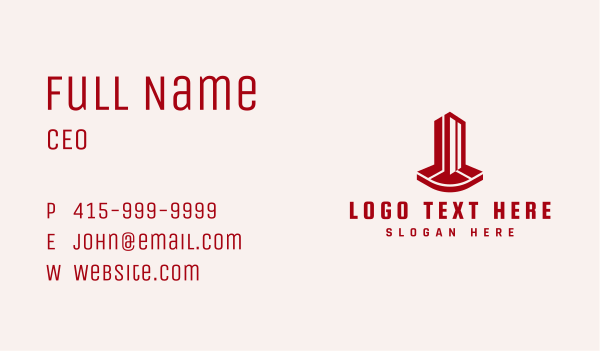Red Building Property Business Card Design Image Preview