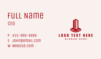 Red Building Property Business Card Image Preview
