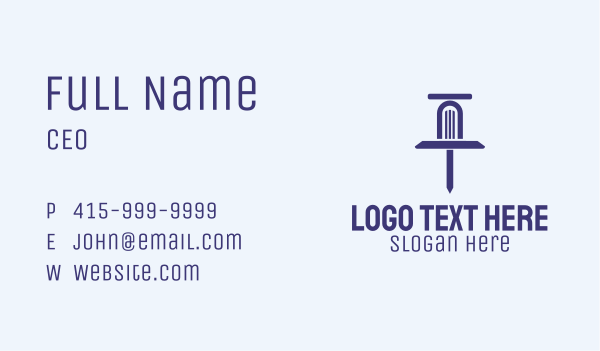Blue Book Pin Business Card Design Image Preview
