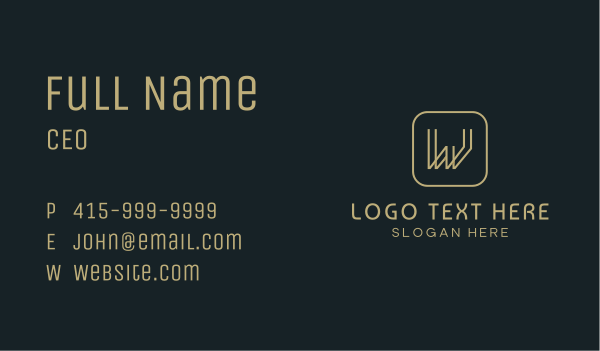 Elegant Professional Letter W Business Card Design Image Preview