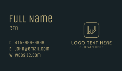 Elegant Professional Letter W Business Card Image Preview