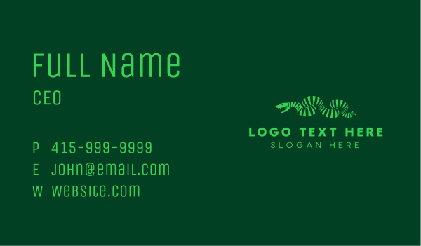 Green Stripe Snake  Business Card Design Image Preview