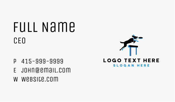 Dog Frisbee Training Business Card Design Image Preview