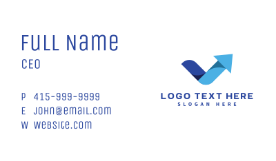 Simple Upward Arrow Business Card Image Preview